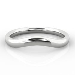 Gentle Curve Shaped | White Gold, Palladium, Platinum Wedding Rings