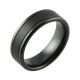 Black Zirconium Flat Court with Twin Finish Men’s Wedding Ring