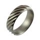 Domed with Angular Milled Detail Titanium Wedding Ring