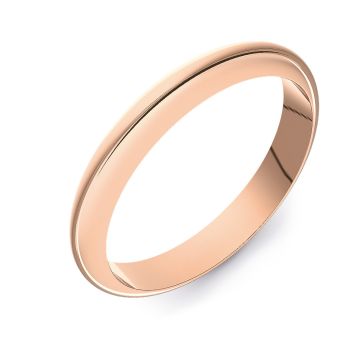 Classic D-Shape Plain | Rose Gold Wedding Rings