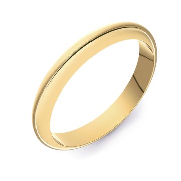 Classic D-Shape Plain | Yellow Gold Wedding Rings
