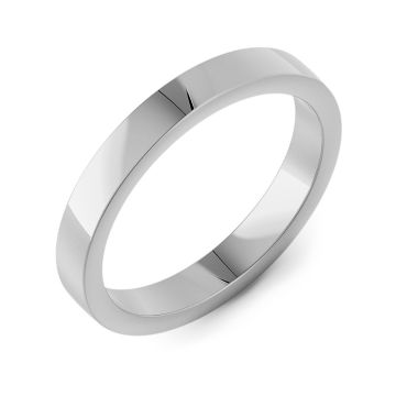 Classic Flat Plain | White Gold, Platinum, Palladium Wedding Rings