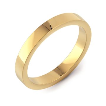 Classic Flat Plain | Yellow Gold Wedding Rings