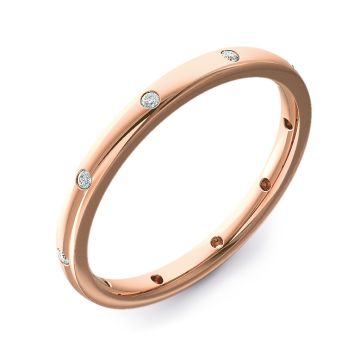 2mm Court with Ten Brilliant Cut Diamonds | Rose Gold