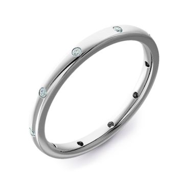 2mm Court with Ten Brilliant Cut Diamonds | Palladium, Platinum, White Gold