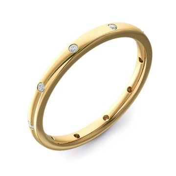 2mm Court with Ten Brilliant Cut Diamonds | Yellow Gold