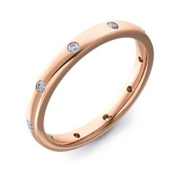 2.5mm Court with Ten Round Diamonds | Rose Gold