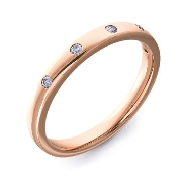 2.5mm Court with Five Round Diamonds | Rose Gold
