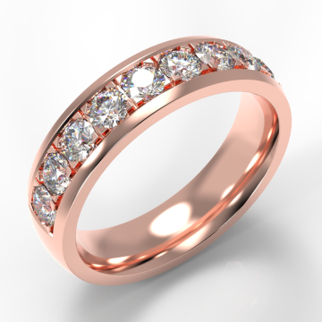 6mm Shallow Court with Pave Set Round Diamonds | Rose Gold