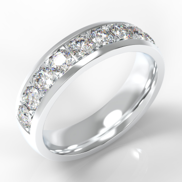 6mm Shallow Court with Pave Set Round Diamonds