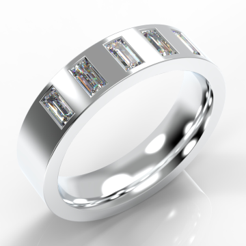 6mm Extra Heavy Flat Court with Baguette Diamonds