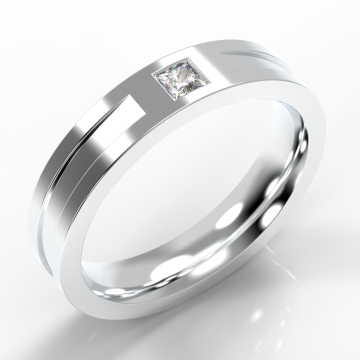 5mm Extra Heavy Machined Flat Court with Princess Diamond