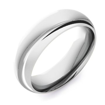 Domed Court Plain | White Gold, Palladium, Platinum Wedding Rings