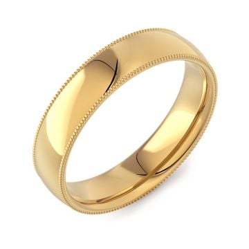 Vintage Mill Grain Modern Court | Yellow Gold Wedding Rings