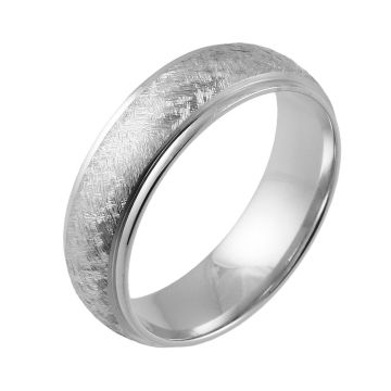 Shoulder Cut Edges and Wire Brushed Court | White Gold, Palladium, Platinum