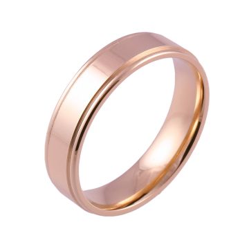 Shoulder Cut Flat Comfort Fit | Rose Gold Wedding Rings