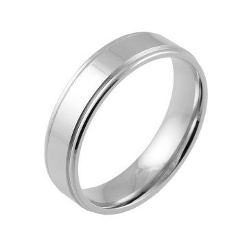 Shoulder Cut Flat Comfort Fit | White Gold, Palladium, Platinum Wedding Rings