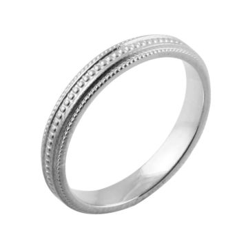 Classic Beading & Mill Grain | White Gold, Palladium, Platinum