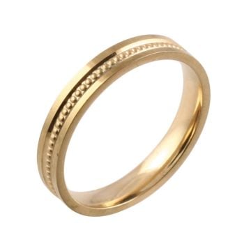 Classic Beading Flat Court | Yellow Gold