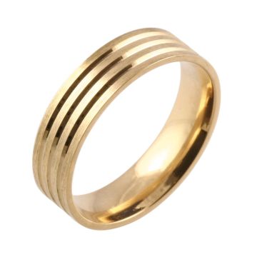 Three Equal Grooves | Yellow Gold
