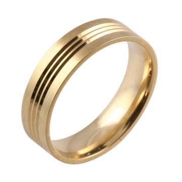 Three Central Grooves | Yellow Gold 