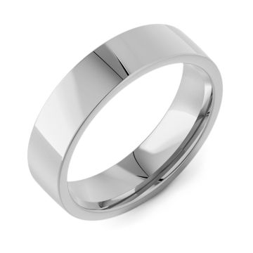 Flat Court Plain | Palladium, Platinum, White Gold Wedding Rings