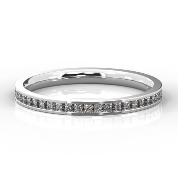 2mm Princess Cut Full Eternity | White Gold, Platinum, Palladium