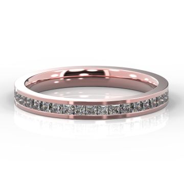 2.5mm Princess Cut Full Eternity | Rose Gold