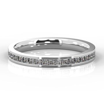 2.5mm Princess Cut Full Eternity | Platinum, White Gold, Palladium