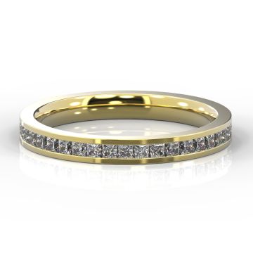 2.5mm Princess Cut Full Eternity | Yellow Gold