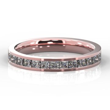 3mm Princess Cut Full Eternity | Rose Gold