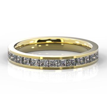 3mm Princess Cut Full Eternity | Yellow Gold