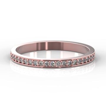 2mm Grain Set Half Eternity Ring | Rose Gold