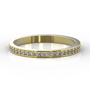 2mm Grain Set Half Eternity Ring | Yellow Gold