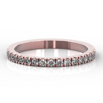 2mm Micro Claw Set Diamond Half Eternity Ring | Rose Gold