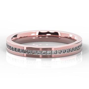3mm Channel Set Princess Eternity | Rose Gold