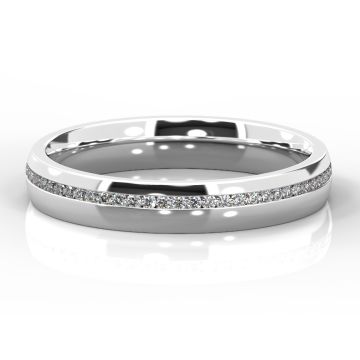 3.5mm Court Offset Full Eternity | Palladium, Platinum, White Gold