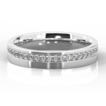 4mm Offset Grain Set Diamond Eternity | Palladium, White Gold, Platinum