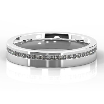 4mm Offset Princess Cut Diamond Ring | White Gold, Platinum, Palladium