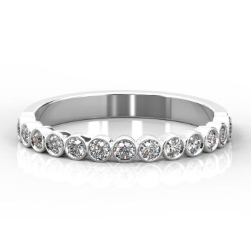 2.5mm Rubover Style Half Eternity Ring | Platinum, Palladium, White Gold