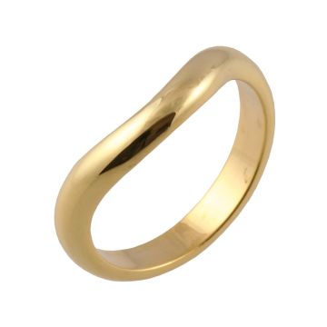 Medium Curve Shaped Classic D | Yellow Gold Wedding Rings