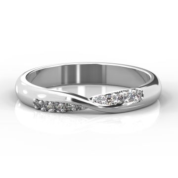 Grain Set Twist Shaped | Palladium, White Gold, Platinum