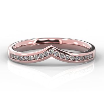 Wishbone with Channel Set Diamonds | Rose Gold
