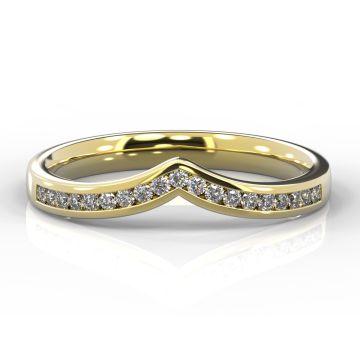 Wishbone with Channel Set Diamonds | Yellow Gold
