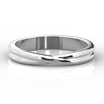 Slim Crossover Twist Shape | Palladium, Platinum, White Gold