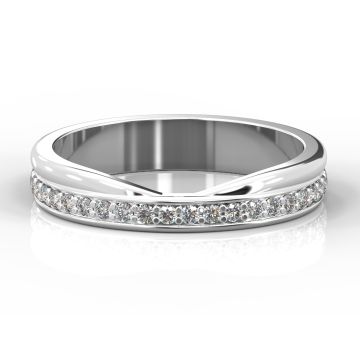 Cutout Shaped and Diamond Set Ring | Palladium, White Gold, Platinum