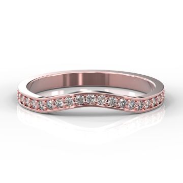 Gentle Curve Shape with Grain Set Diamonds | Rose Gold