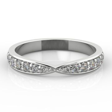 Bow Shape with Grain Set Diamonds | Palladium, Platinum, White Gold