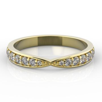Bow Shape with Grain Set Diamonds | Yellow Gold