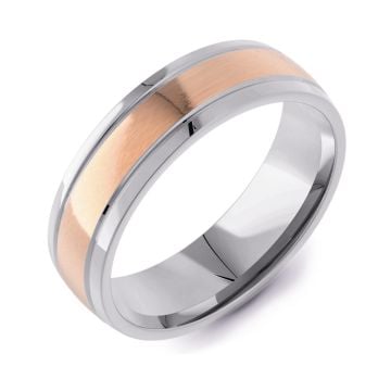 Machined Modern Court Two Tone | Rose Gold Inlay 